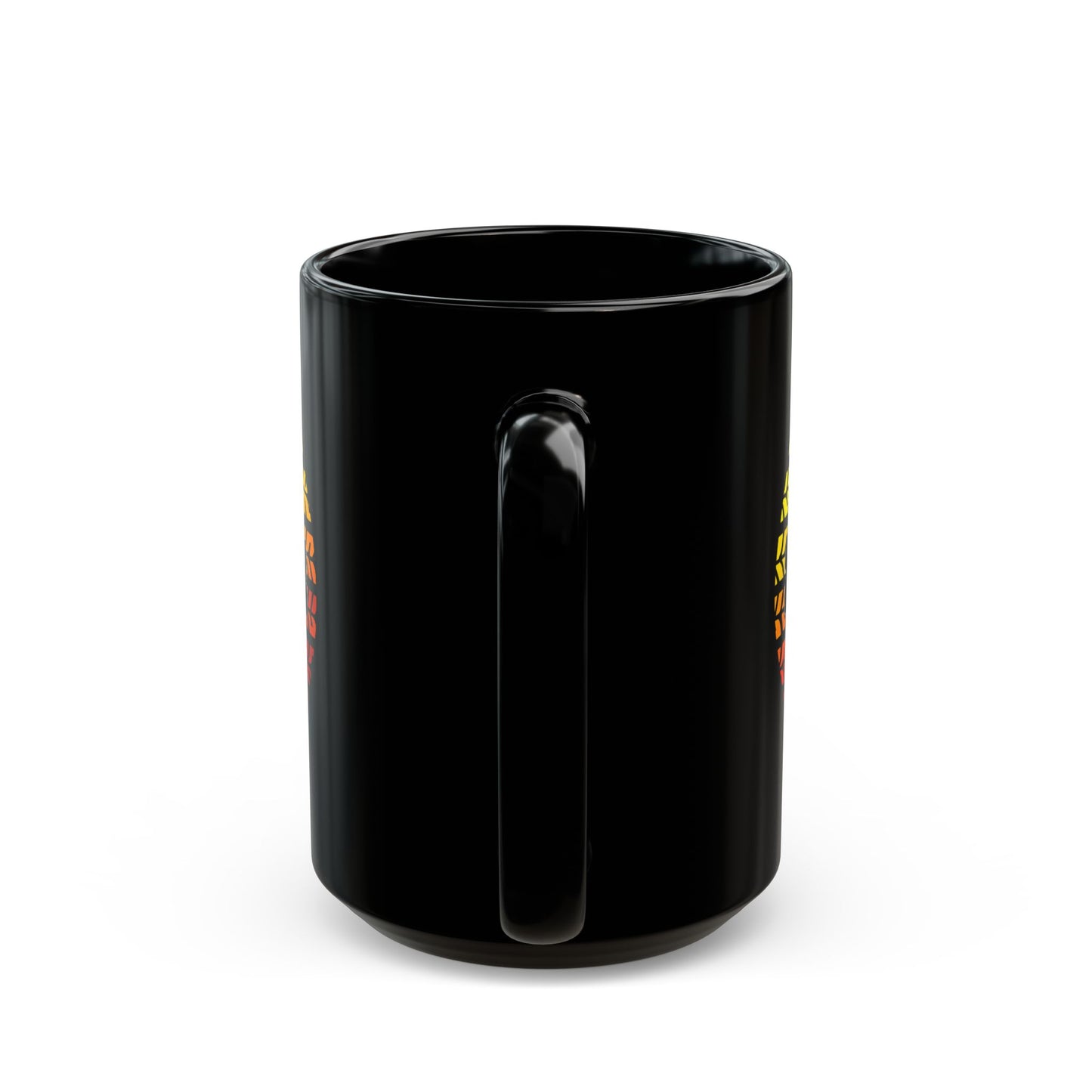 C4MPXRO4D Summer Camper Badge Mug | Black Ceramic Coffee Mug