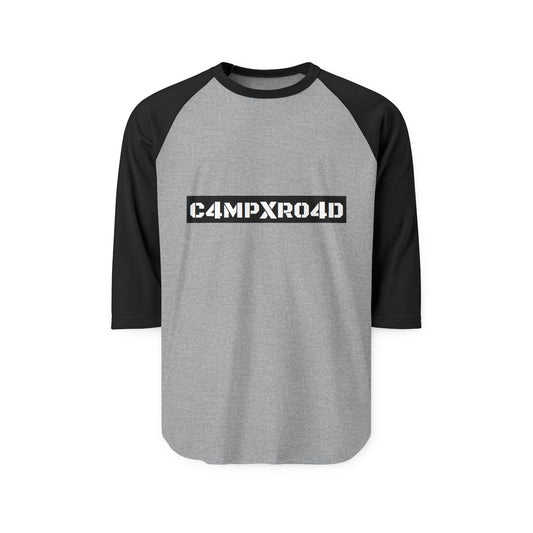 C4MPXR04D Text Block Raglan Shirt | Gaming Code Baseball Tee