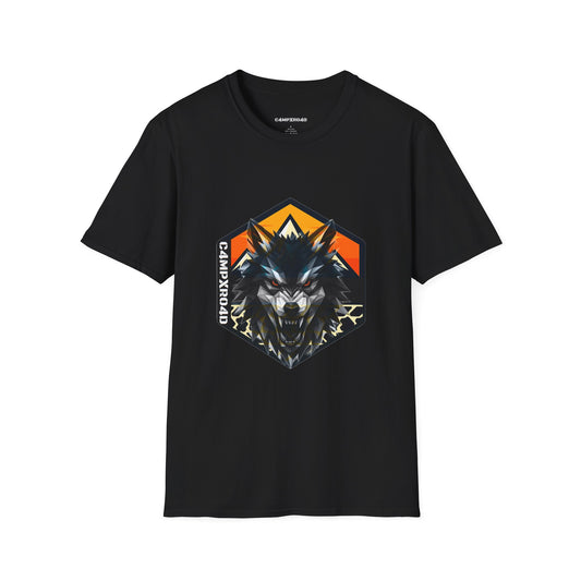 C4MPXRO4D Wolf Shield Camper Badge Soft Tee | Graphic T-Shirt