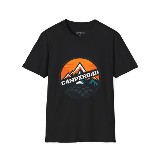 C4MPXRO4D Rounded Shield Camper Badge Soft Tee | Graphic T-Shirt