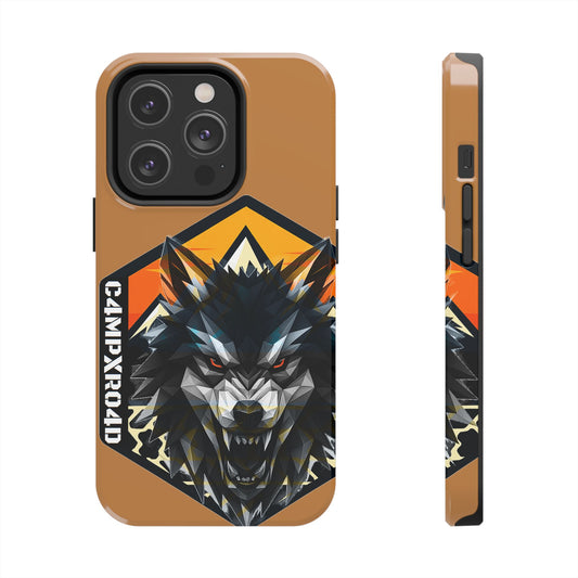C4MPXRO4D Wolf Shield Camper Badge Phone Case | Tough Phone Case