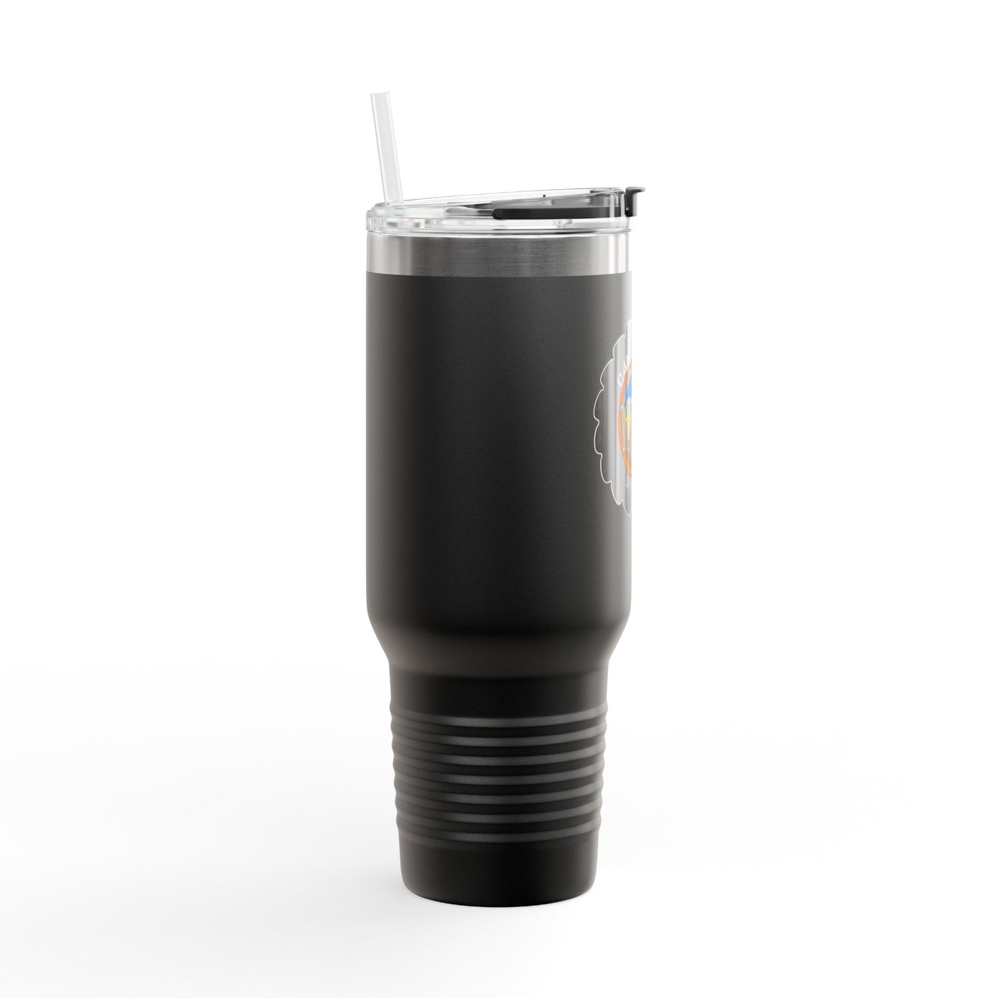 C4MPXRO4D Camper Badge 40oz Travel Mug | Insulated Tumbler with Straw