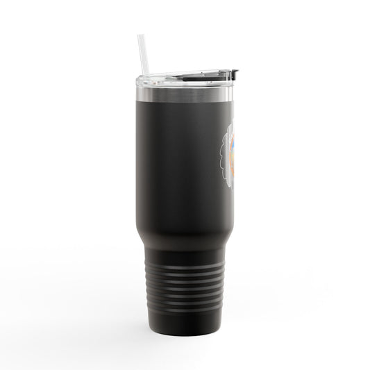 C4MPXRO4D Camper Badge 40oz Travel Mug | Insulated Tumbler with Straw