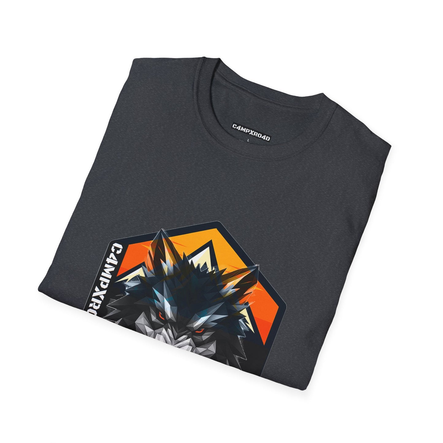 C4MPXRO4D Wolf Shield Camper Badge Soft Tee | Graphic T-Shirt