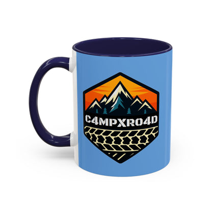 C4MPXRO4D Hexa Shield Camper Badge Mug | Accent Coffee Mug 11oz 15oz