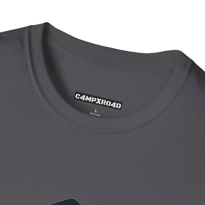 C4MPXRO4D Wolf Shield Camper Badge Soft Tee | Graphic T-Shirt