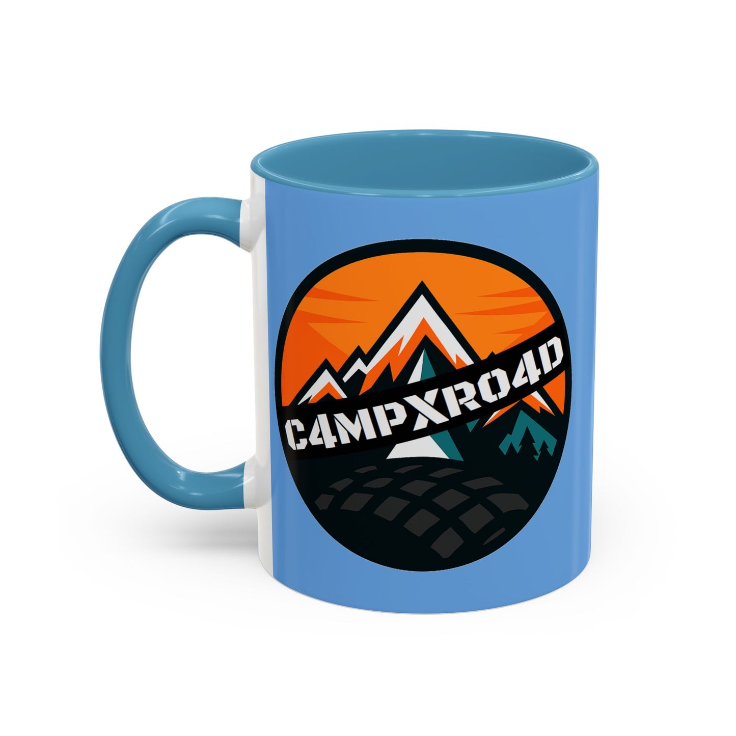 C4MPXRO4D Rounded Shield Camper Badge Mug | Accent Coffee Mug 11oz 15oz
