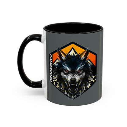 C4MPXRO4D Wolf Shield Camper Badge Mug | Accent Coffee Mug 11oz 15oz