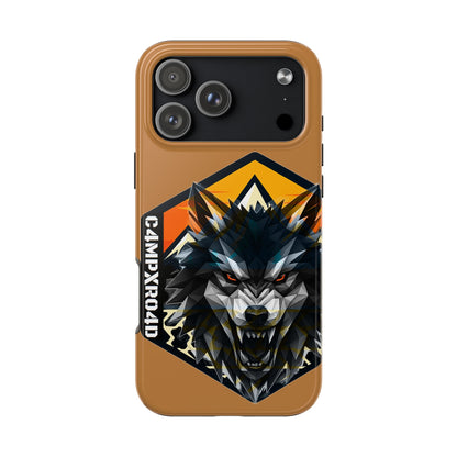 C4MPXRO4D Wolf Shield Camper Badge Phone Case | Tough Phone Case