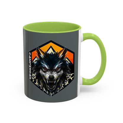 C4MPXRO4D Wolf Shield Camper Badge Mug | Accent Coffee Mug 11oz 15oz