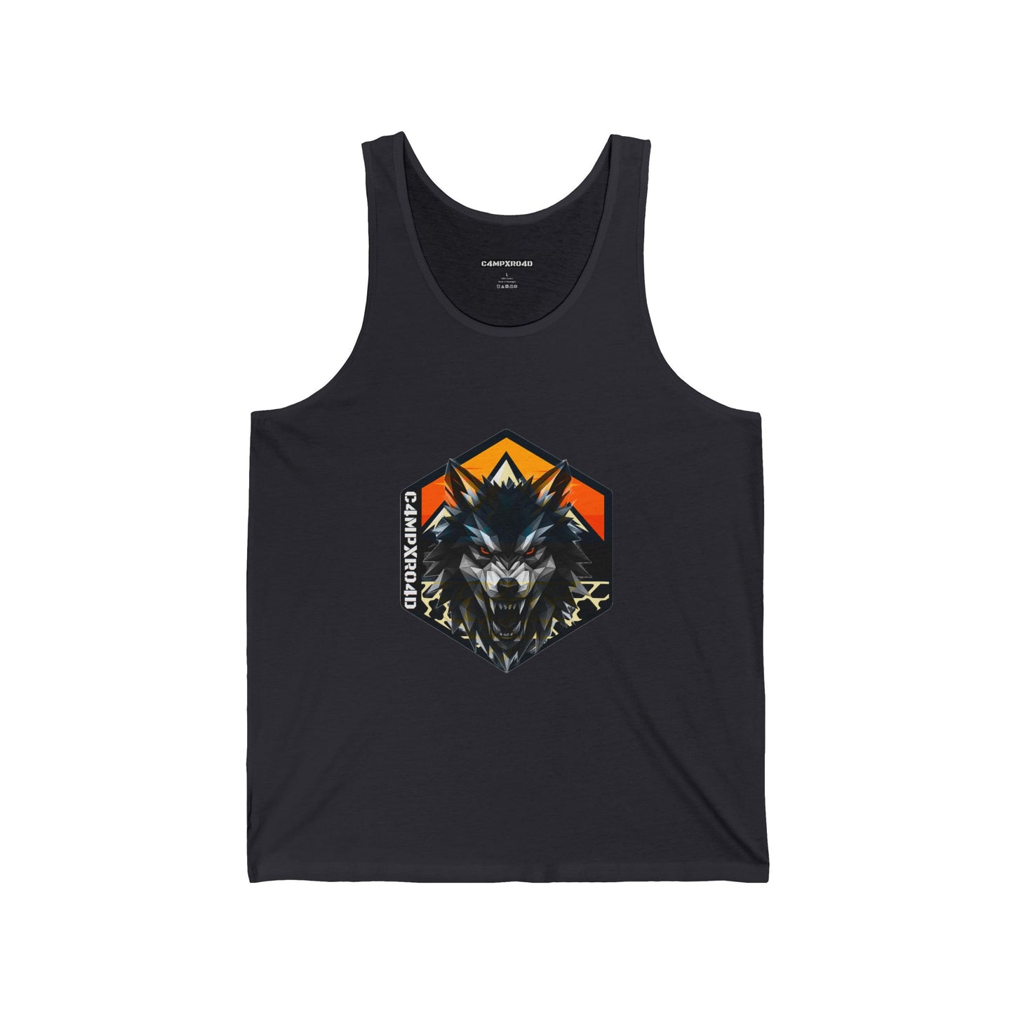 C4MPXRO4D Wolf Shield Camper Badge Tank Top | Gaming Techwear Hacker Style