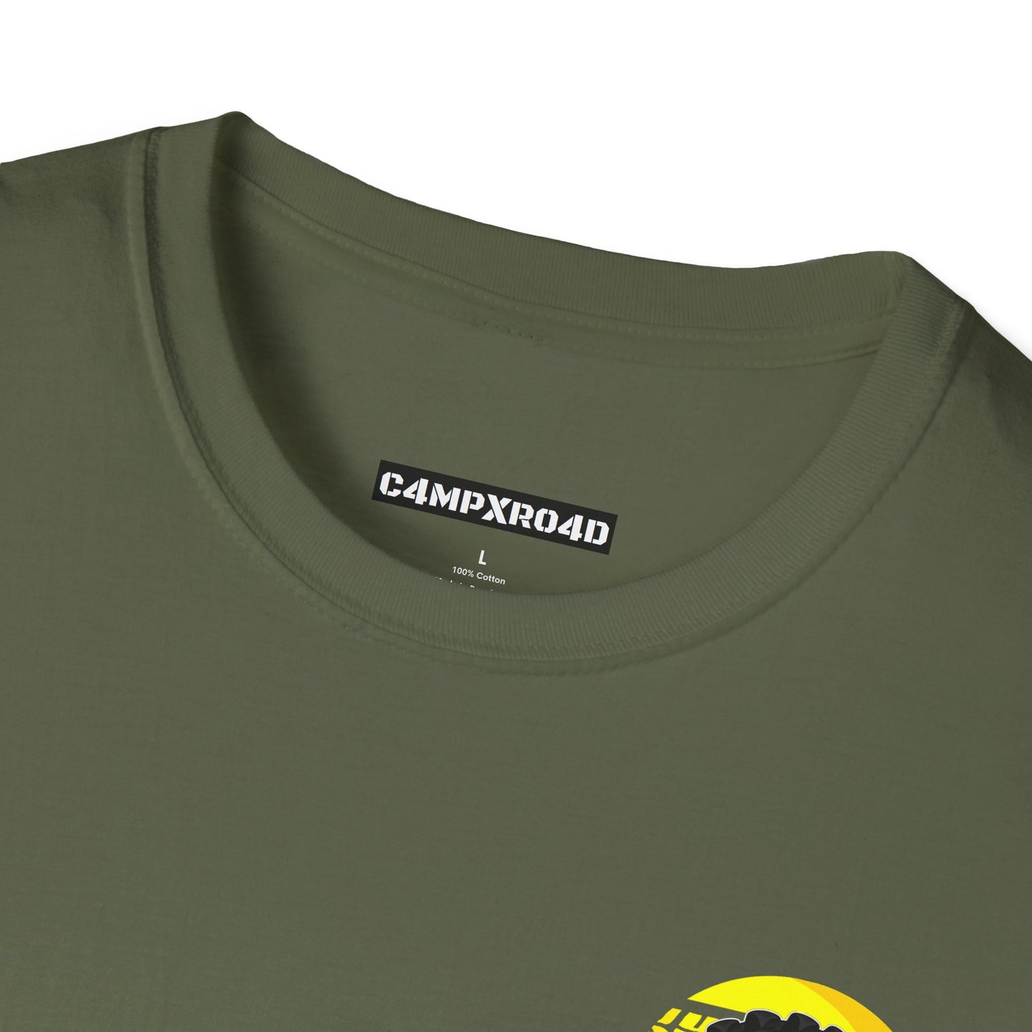 C4MPXRO4D Tiny Summer Camper Badge Soft Tee | Graphic T-Shirt