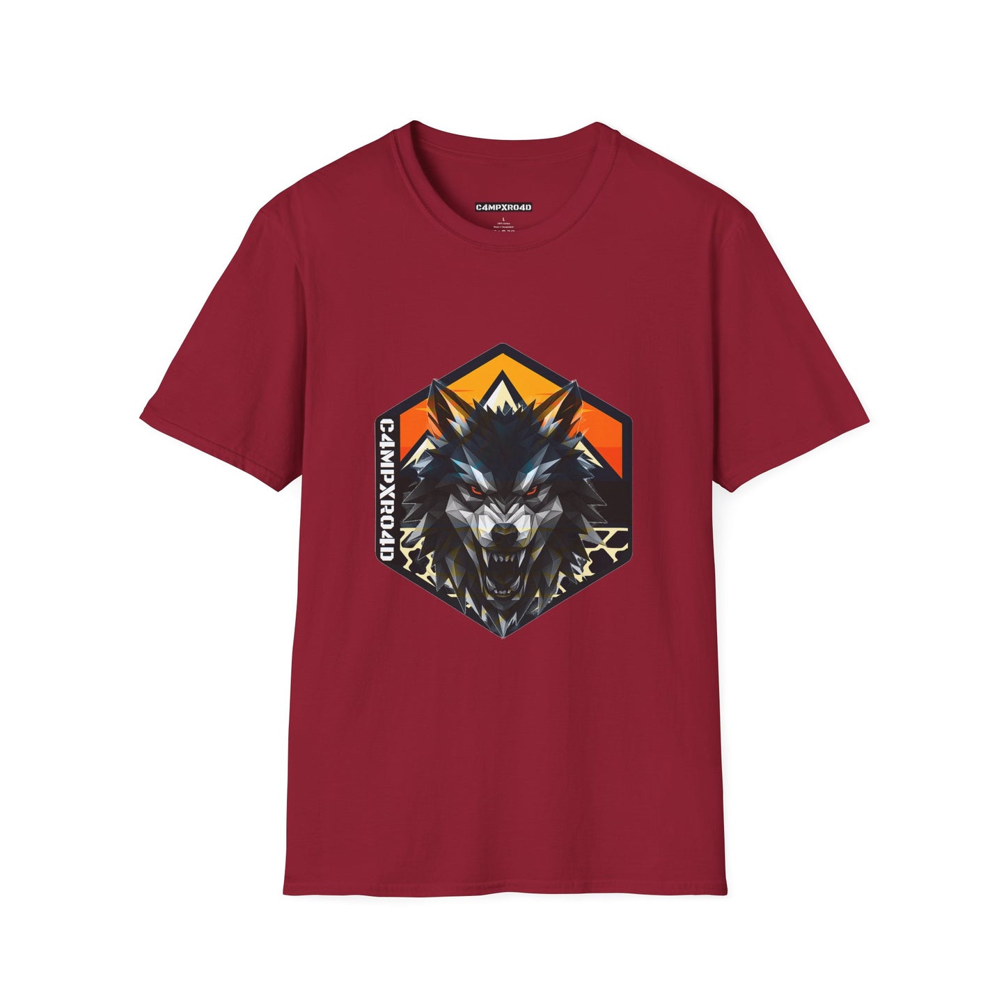 C4MPXRO4D Wolf Shield Camper Badge Soft Tee | Graphic T-Shirt