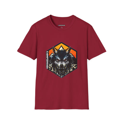 C4MPXRO4D Wolf Shield Camper Badge Soft Tee | Graphic T-Shirt