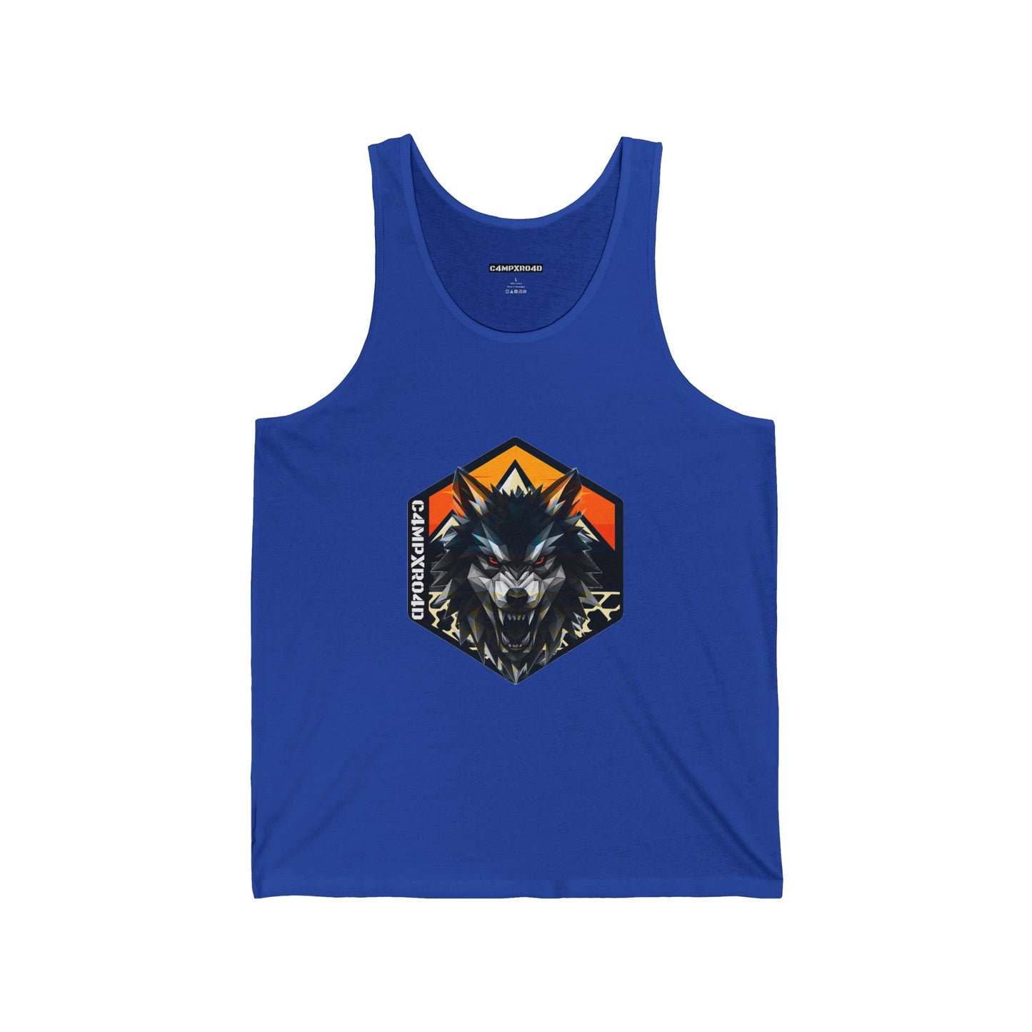 C4MPXRO4D Wolf Shield Camper Badge Tank Top | Gaming Techwear Hacker Style