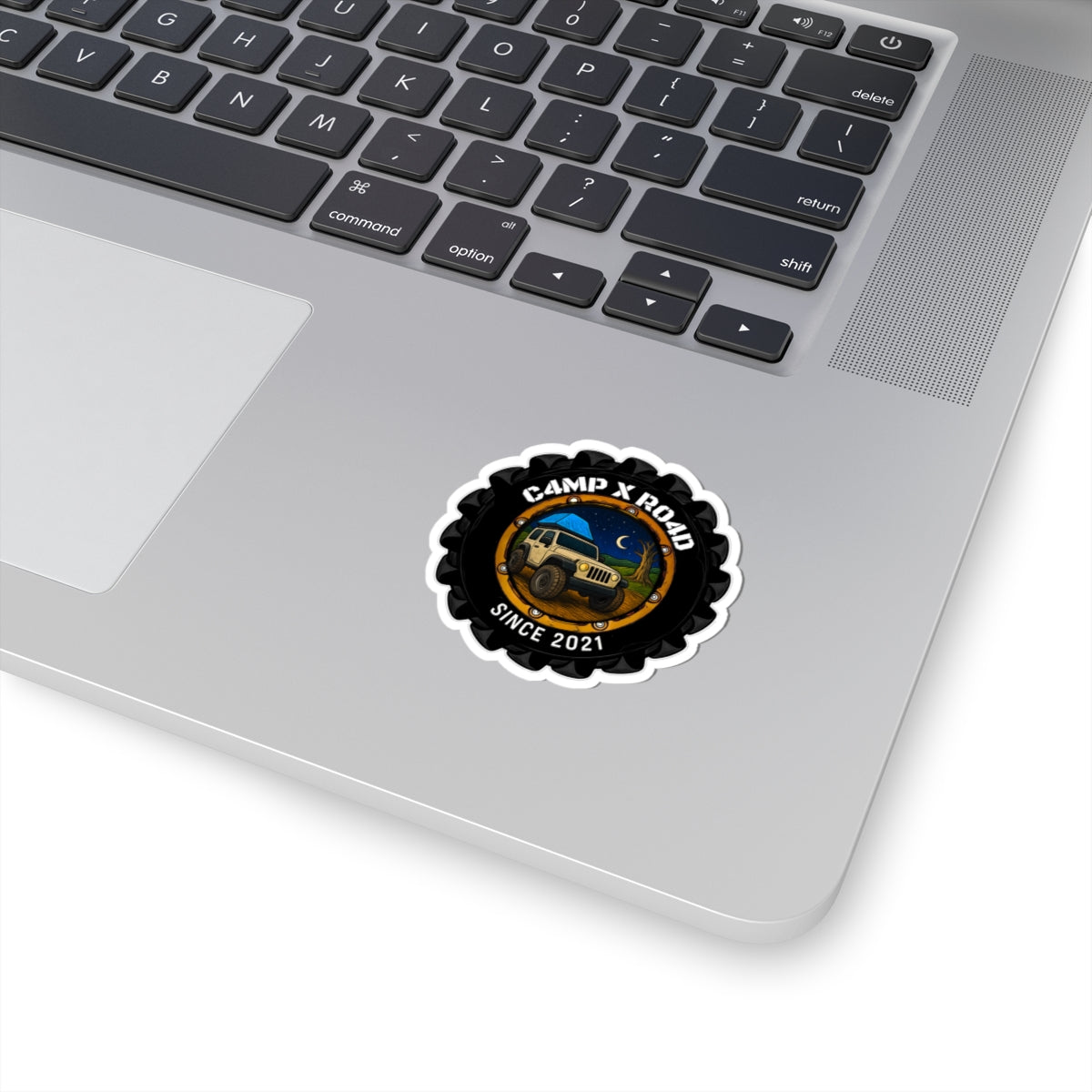 C4MPXRO4D Camper Badge Sticker | Die-Cut Vinyl Laptop Decal
