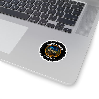 C4MPXRO4D Camper Badge Sticker | Die-Cut Vinyl Laptop Decal