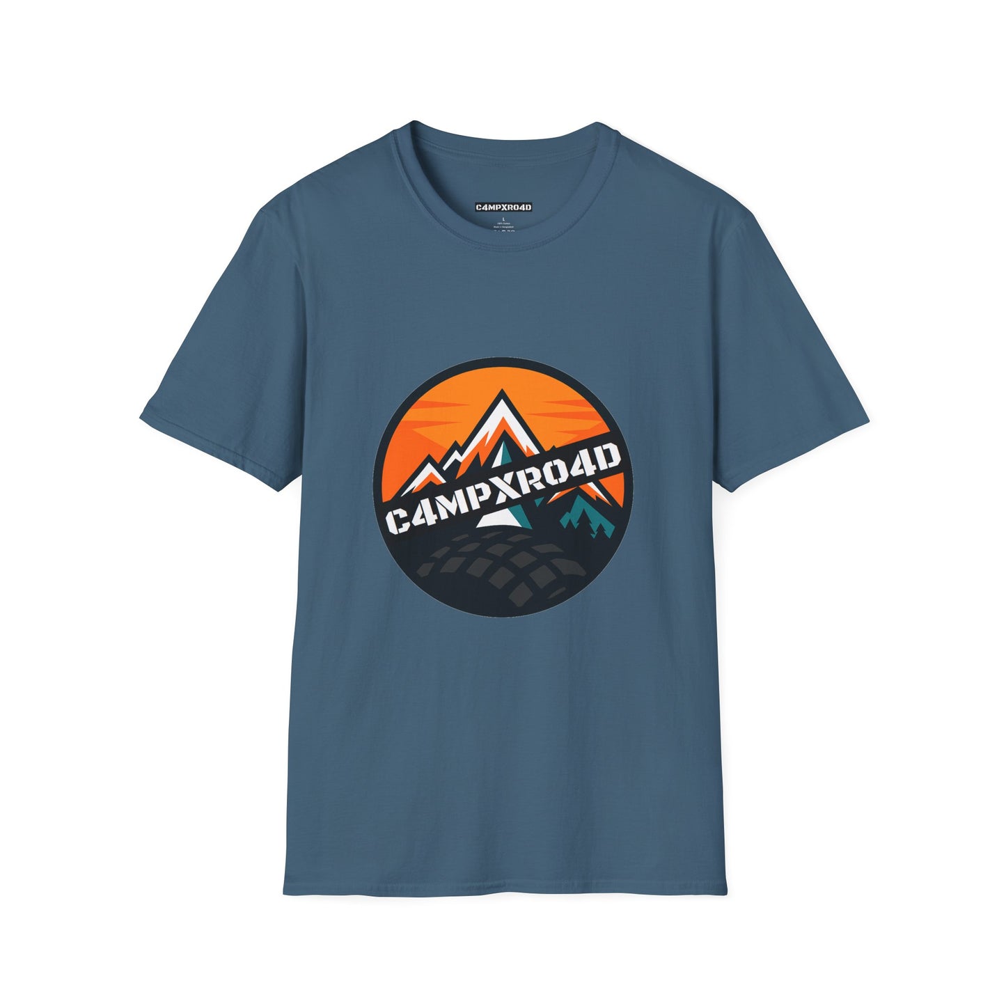 C4MPXRO4D Rounded Shield Camper Badge Soft Tee | Graphic T-Shirt