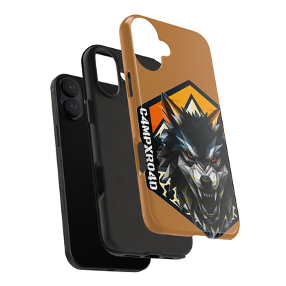 C4MPXRO4D Wolf Shield Camper Badge Phone Case | Tough Phone Case