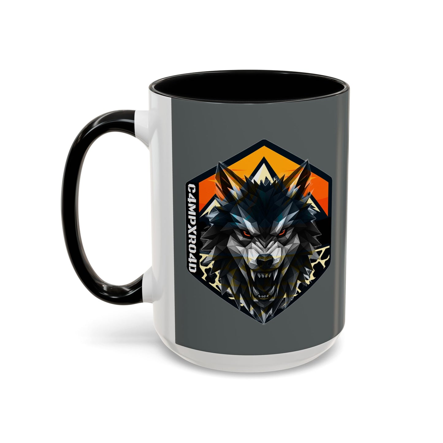 C4MPXRO4D Wolf Shield Camper Badge Mug | Accent Coffee Mug 11oz 15oz