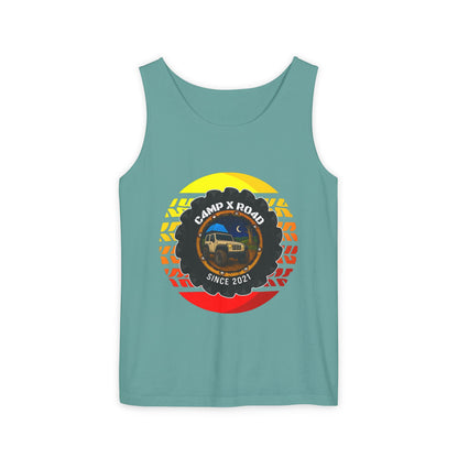 C4MPXRO4D Summer Camper Badge Tank Top | Graphic camping text tee