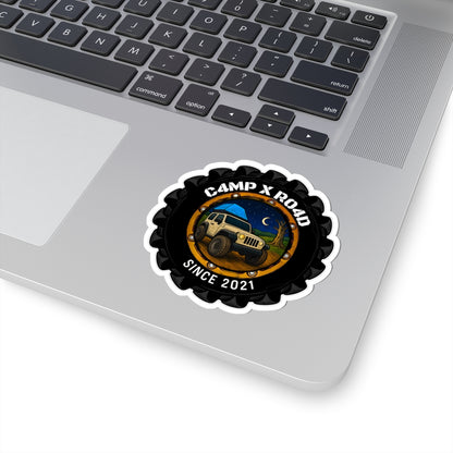 C4MPXRO4D Camper Badge Sticker | Die-Cut Vinyl Laptop Decal