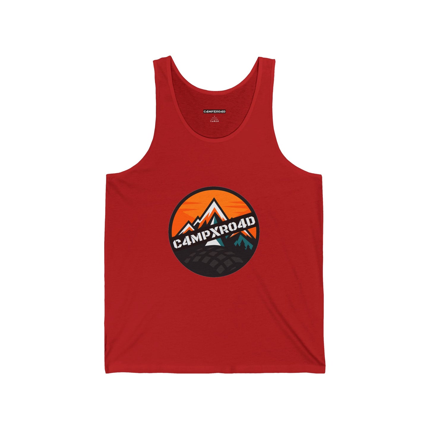 C4MPXRO4D Rounded Shield Camper Badge Tank Top | Gaming Techwear Hacker Style