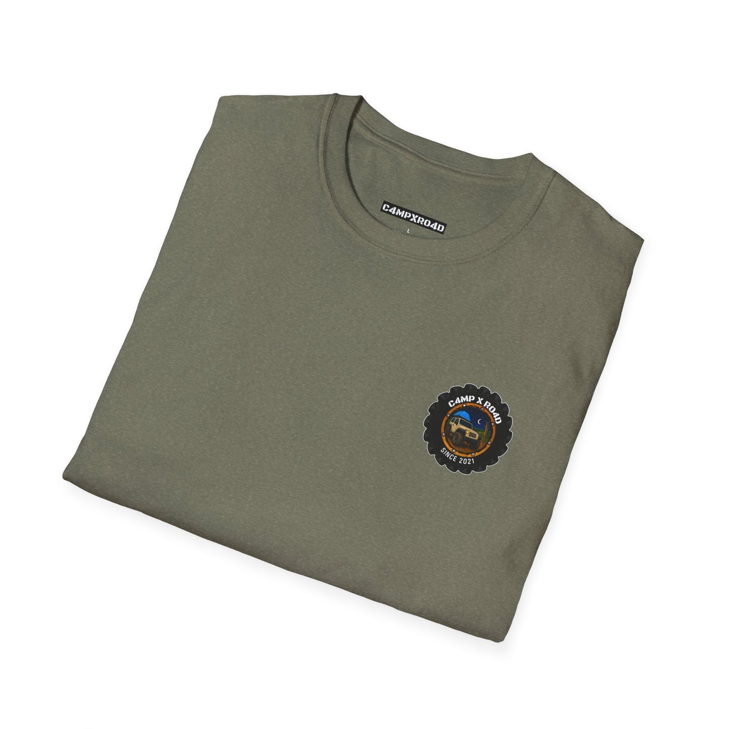 C4MPXRO4D Tiny Camper Badge Soft Tee | Graphic T-Shirt
