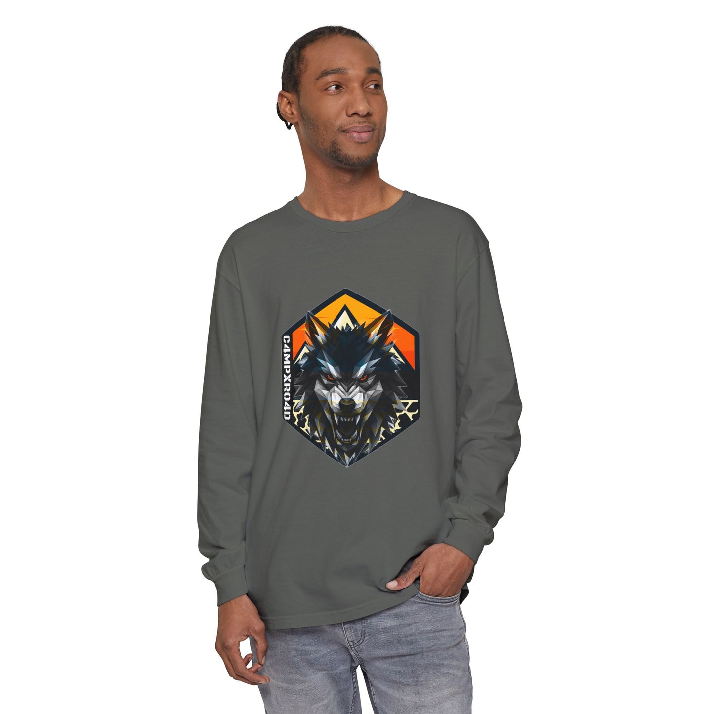 C4MPXRO4D Wolf Shield Camper Badge T-Shirt | Long Sleeve