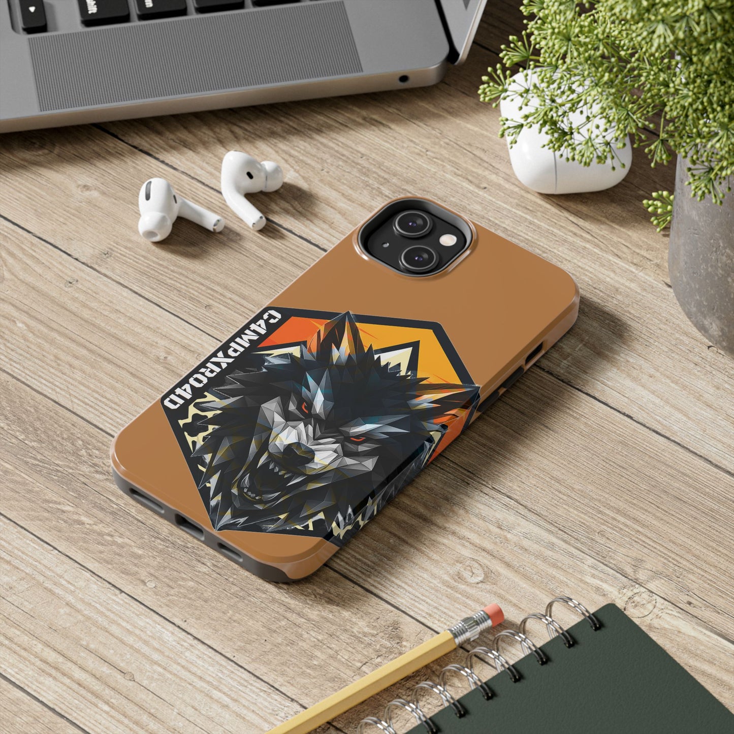 C4MPXRO4D Wolf Shield Camper Badge Phone Case | Tough Phone Case