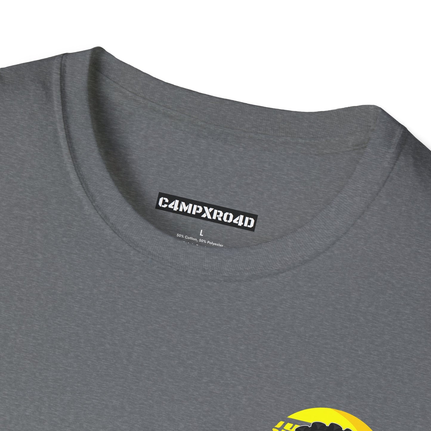 C4MPXRO4D Tiny Summer Camper Badge Soft Tee | Graphic T-Shirt