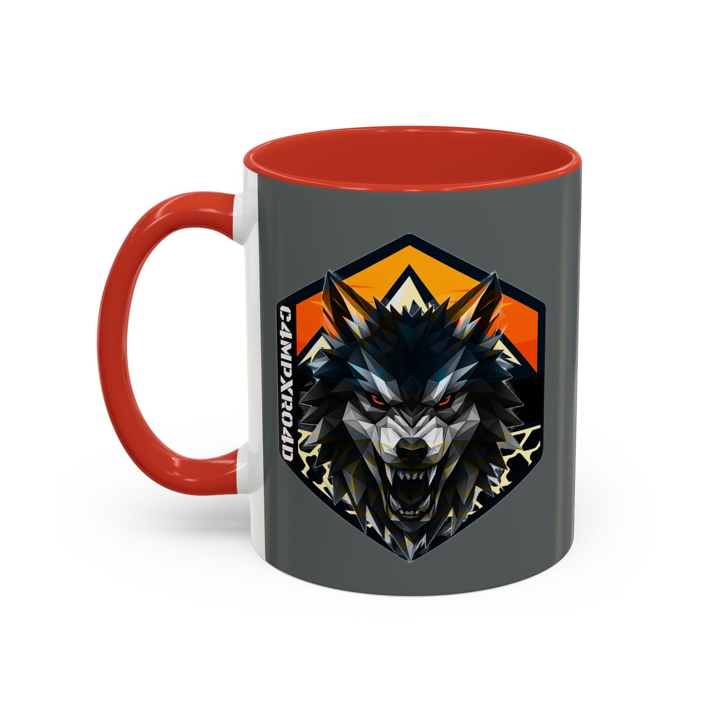 C4MPXRO4D Wolf Shield Camper Badge Mug | Accent Coffee Mug 11oz 15oz