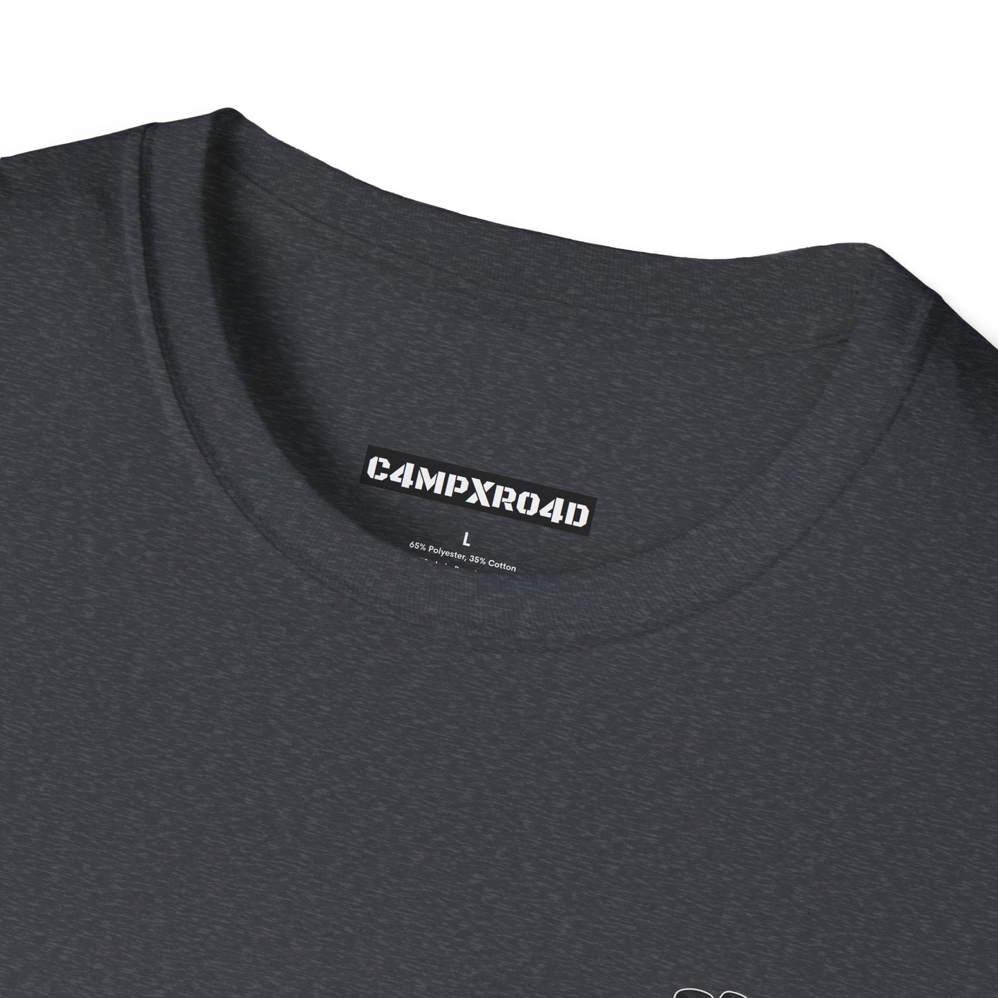 C4MPXRO4D Tiny Camper Badge Soft Tee | Graphic T-Shirt