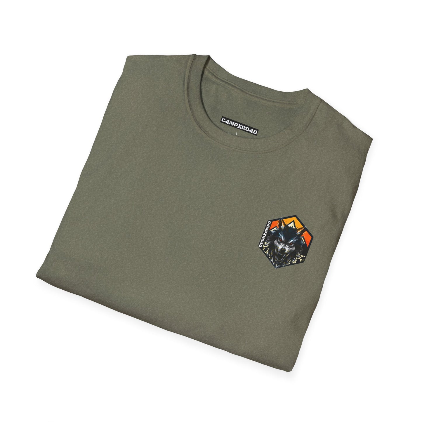 C4MPXRO4D Tiny Wolf Shield Camper Badge Soft Tee | Graphic T-Shirt