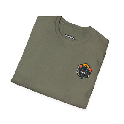 C4MPXRO4D Tiny Wolf Shield Camper Badge Soft Tee | Graphic T-Shirt