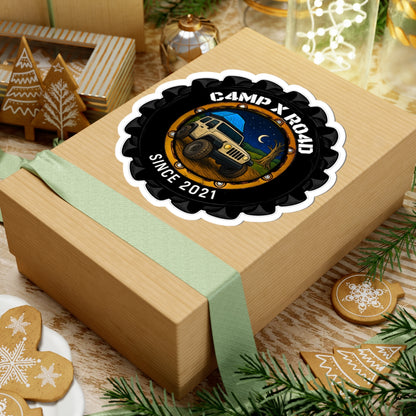 C4MPXRO4D Camper Badge Sticker | Die-Cut Vinyl Laptop Decal