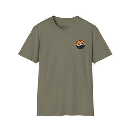 C4MPXRO4D Tiny Rounded Shield Camper Badge Soft Tee | Graphic T-Shirt