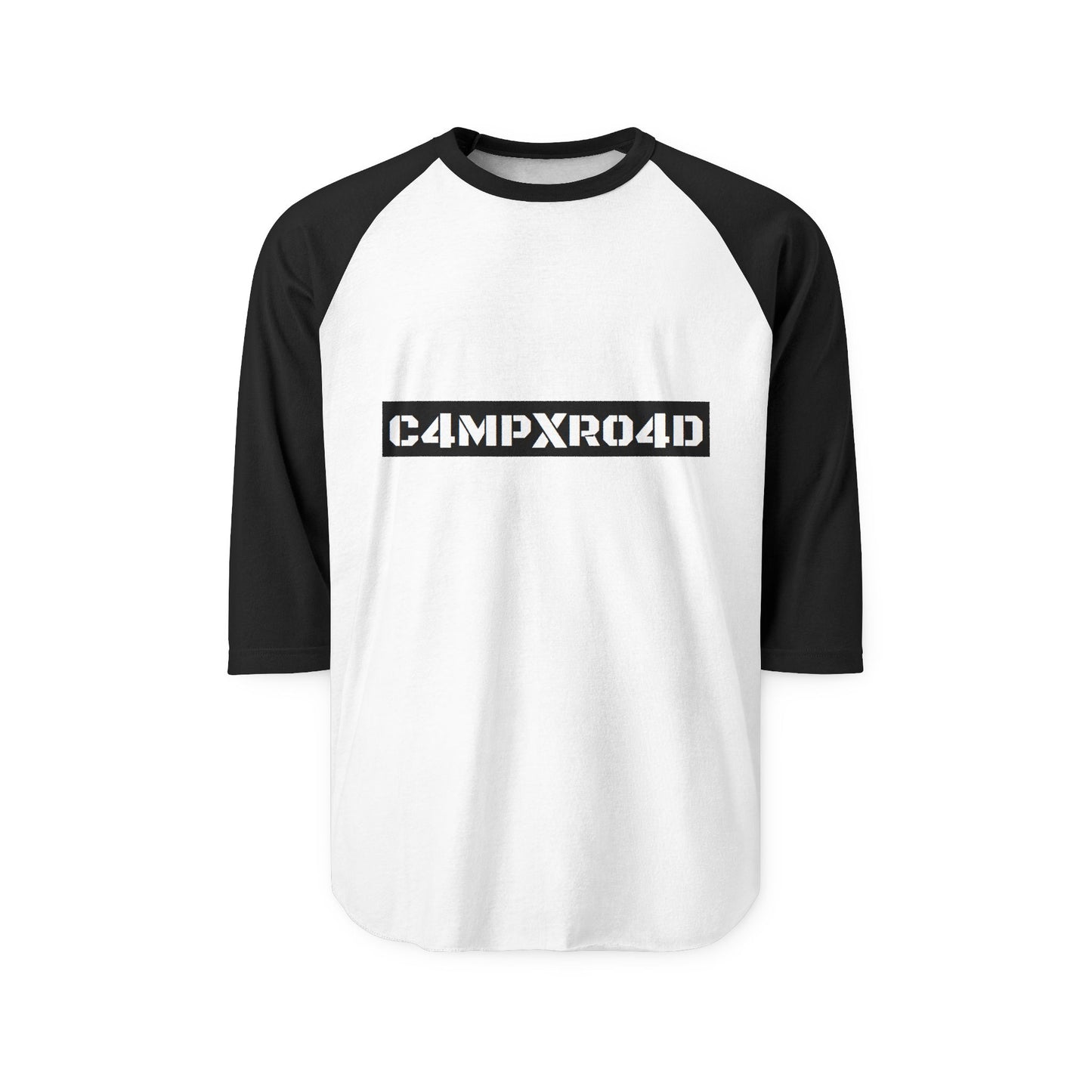C4MPXR04D Text Block Raglan Shirt | Gaming Code Baseball Tee