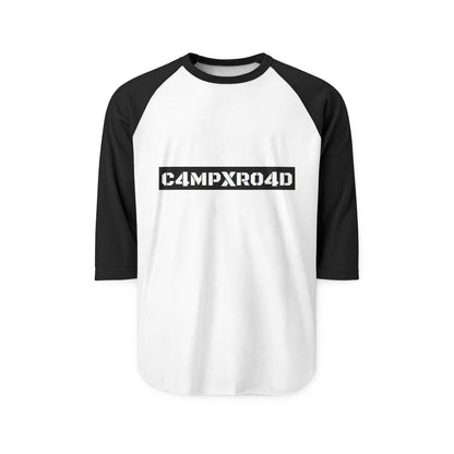 C4MPXR04D Text Block Raglan Shirt | Gaming Code Baseball Tee