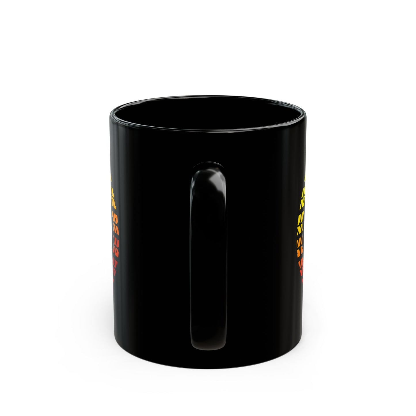 C4MPXRO4D Summer Camper Badge Mug | Black Ceramic Coffee Mug