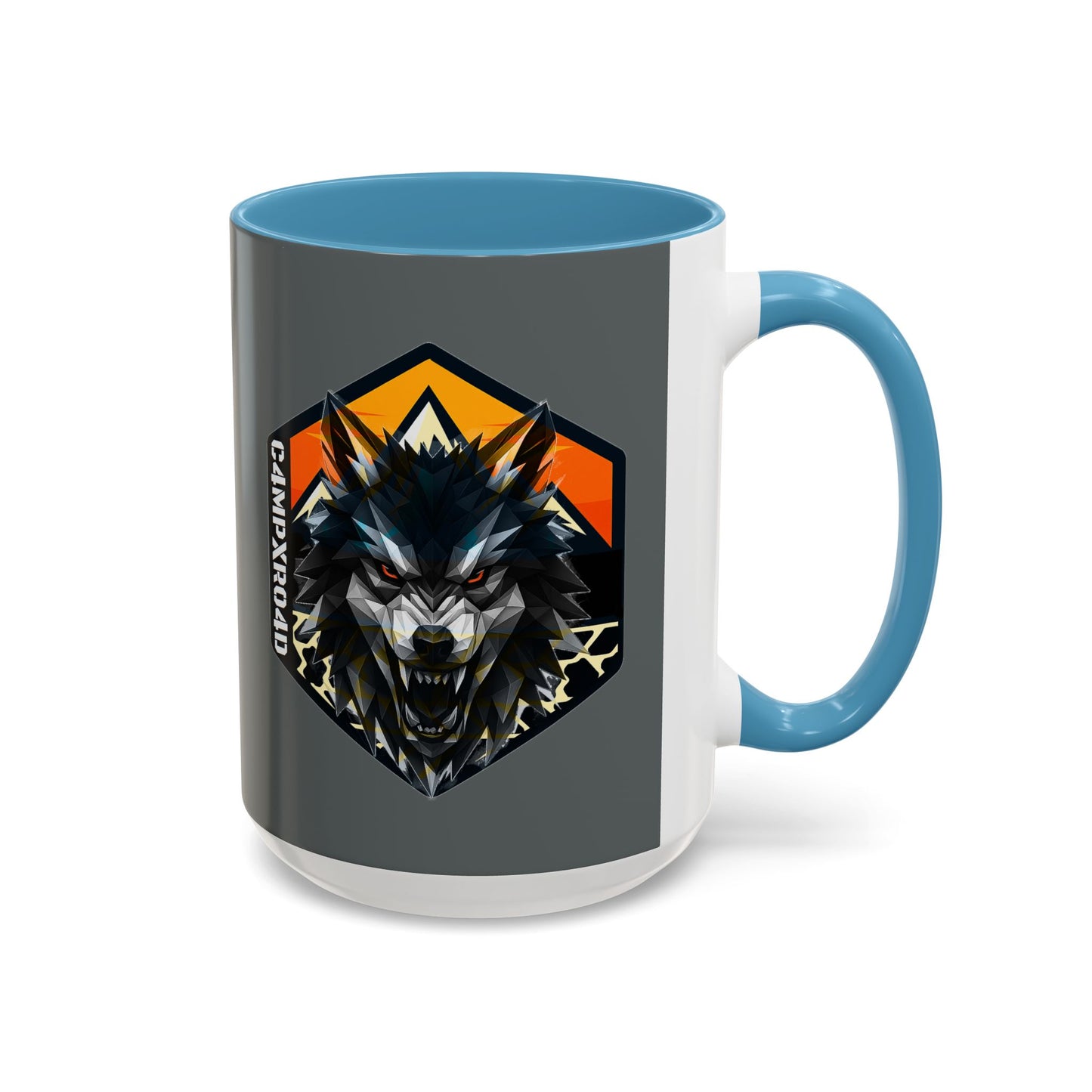 C4MPXRO4D Wolf Shield Camper Badge Mug | Accent Coffee Mug 11oz 15oz