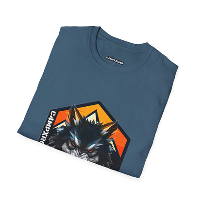 C4MPXRO4D Wolf Shield Camper Badge Soft Tee | Graphic T-Shirt