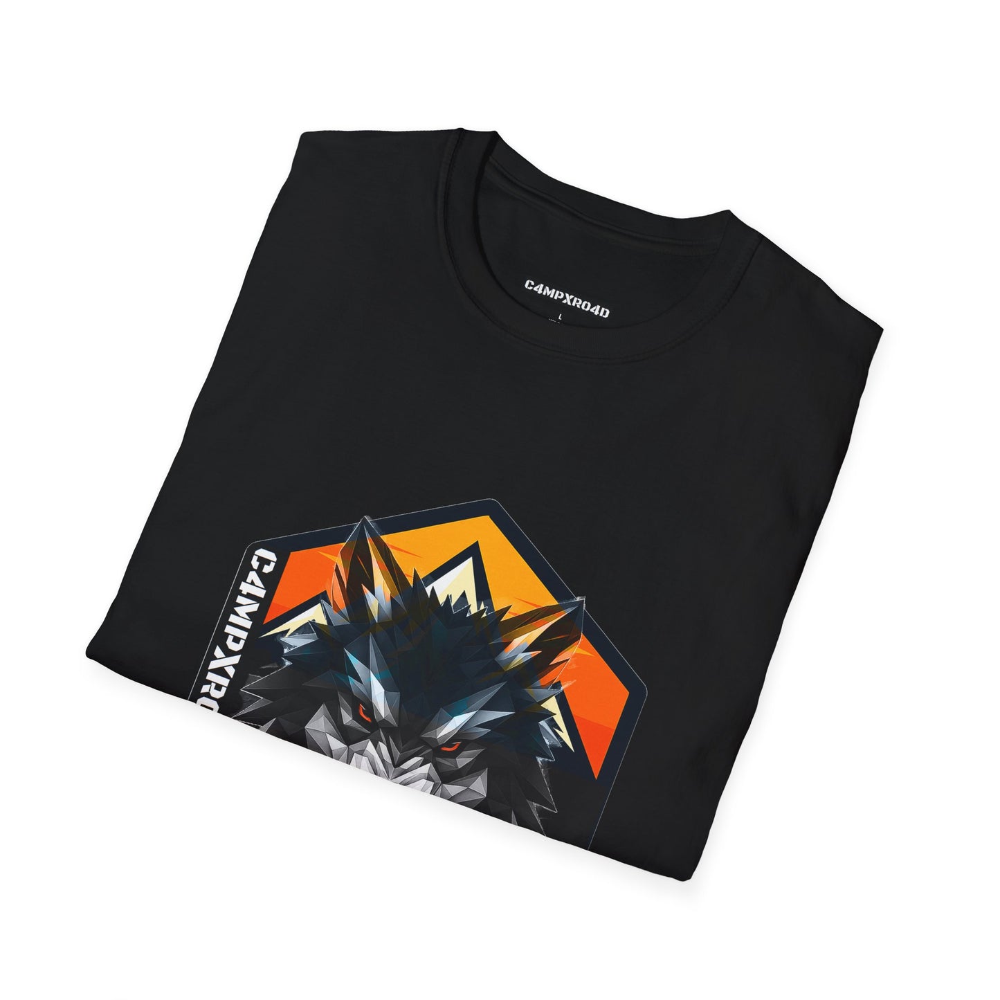 C4MPXRO4D Wolf Shield Camper Badge Soft Tee | Graphic T-Shirt