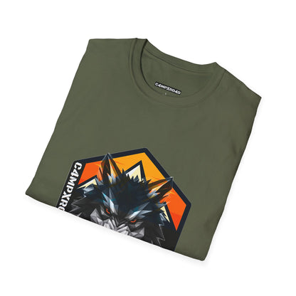 C4MPXRO4D Wolf Shield Camper Badge Soft Tee | Graphic T-Shirt