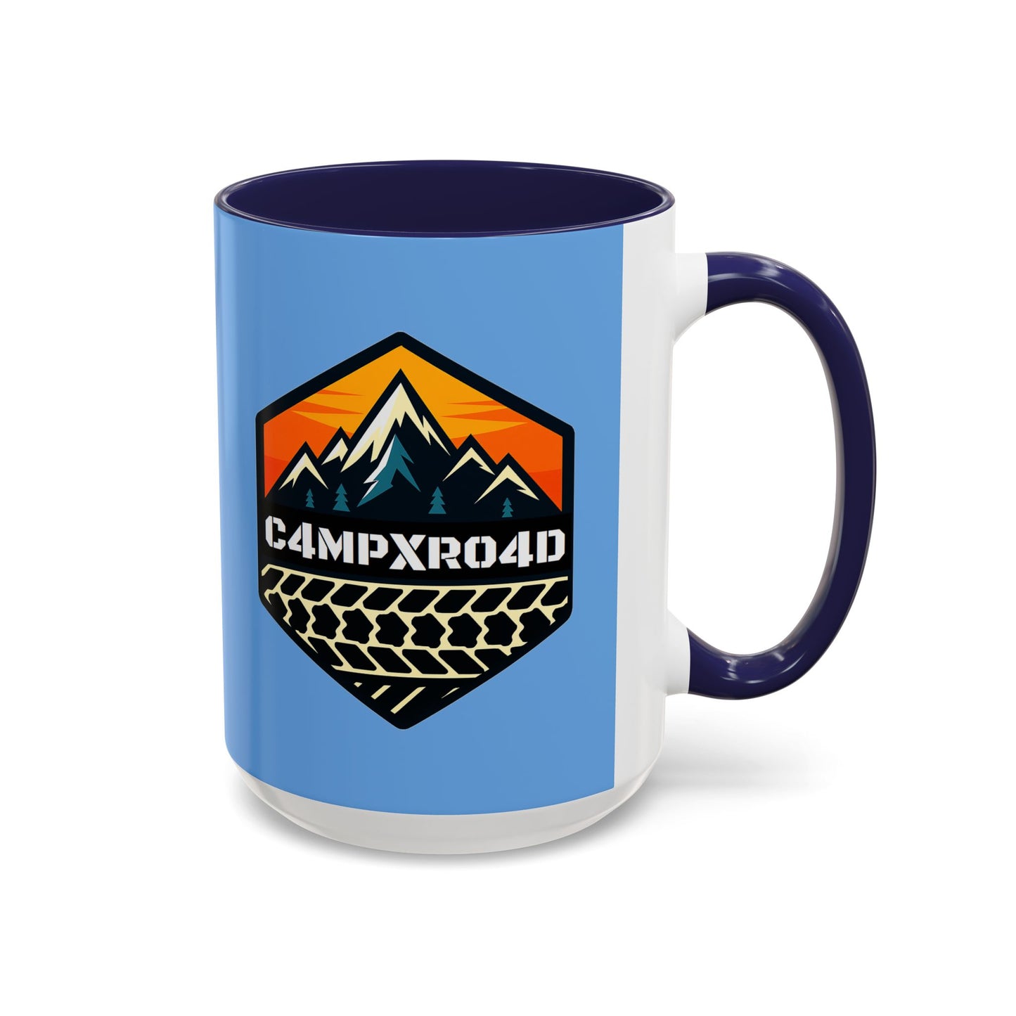 C4MPXRO4D Hexa Shield Camper Badge Mug | Accent Coffee Mug 11oz 15oz