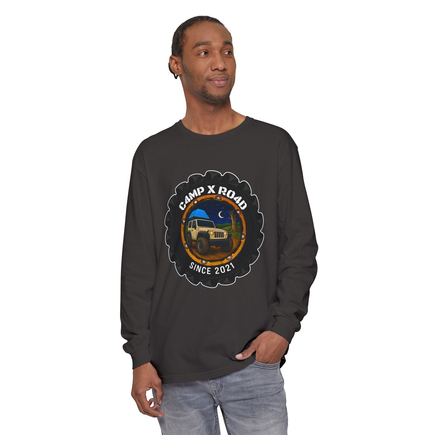 C4MPXRO4D Camper Badge T-Shirt | Long Sleeve
