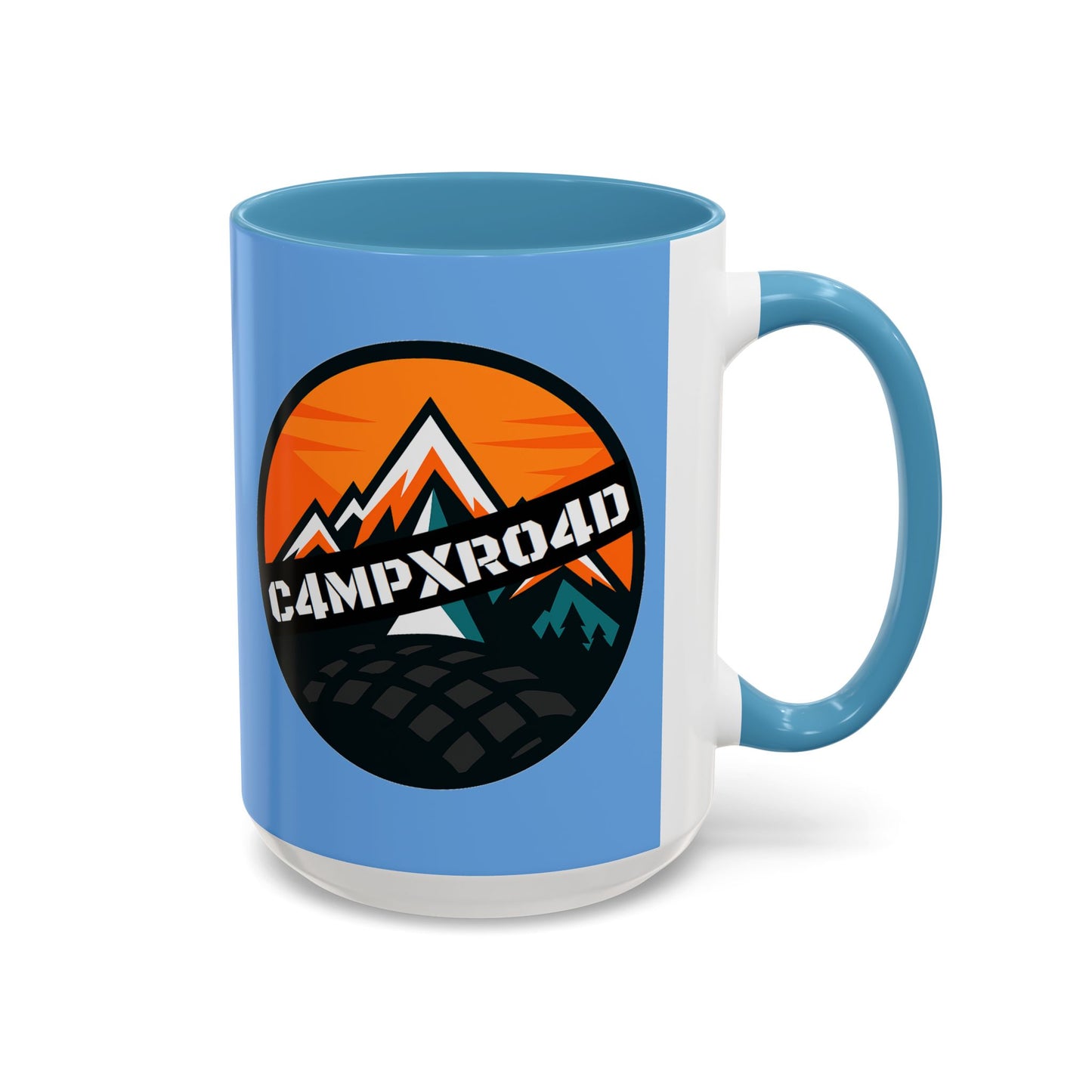 C4MPXRO4D Rounded Shield Camper Badge Mug | Accent Coffee Mug 11oz 15oz