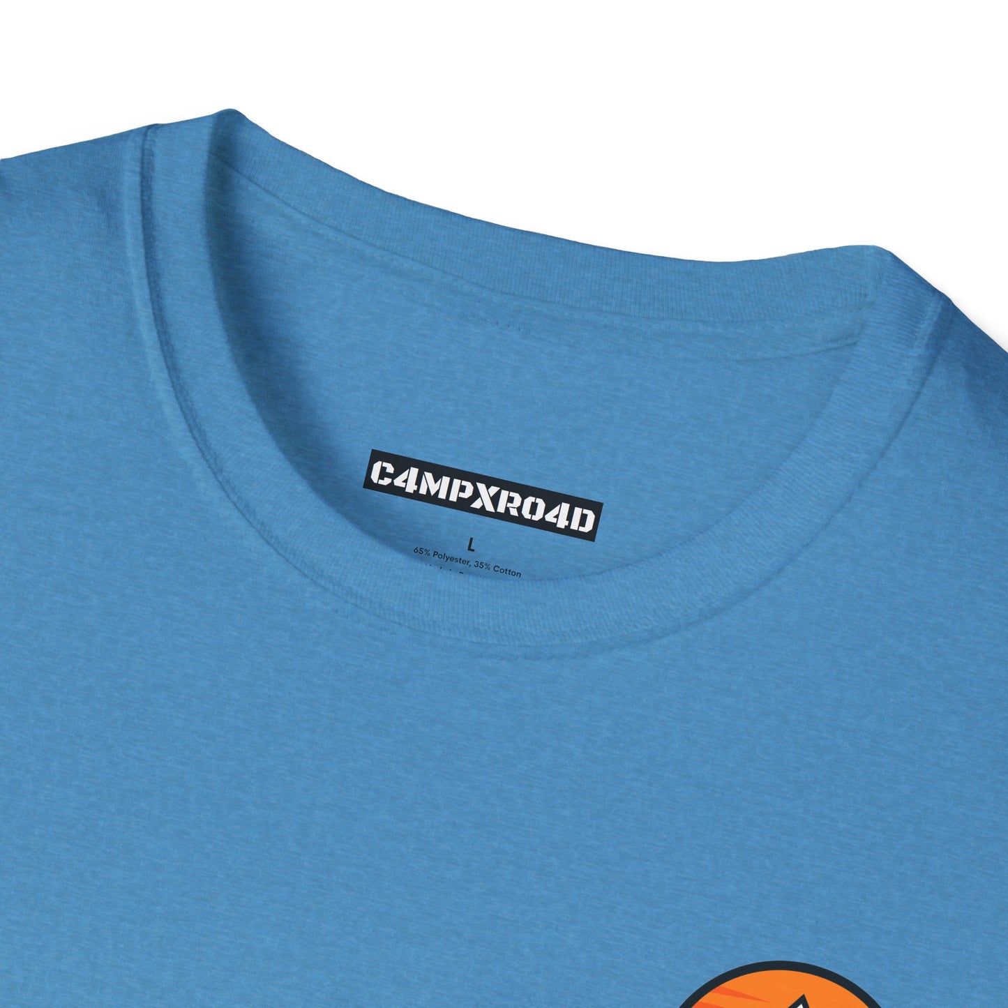 C4MPXRO4D Tiny Rounded Shield Camper Badge Soft Tee | Graphic T-Shirt