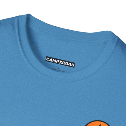 C4MPXRO4D Tiny Rounded Shield Camper Badge Soft Tee | Graphic T-Shirt