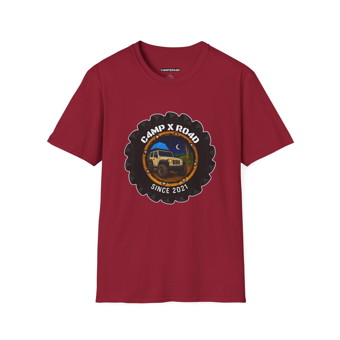 C4MPXRO4D Camper Badge Soft Tee | Graphic T-Shirt